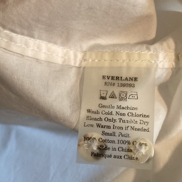 Everlane Oxford Short Sleeve Shirt Dress, White, Small - Picture 7 of 7